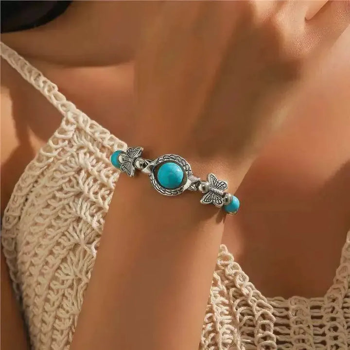 Butterfly Bracelet in White Gold