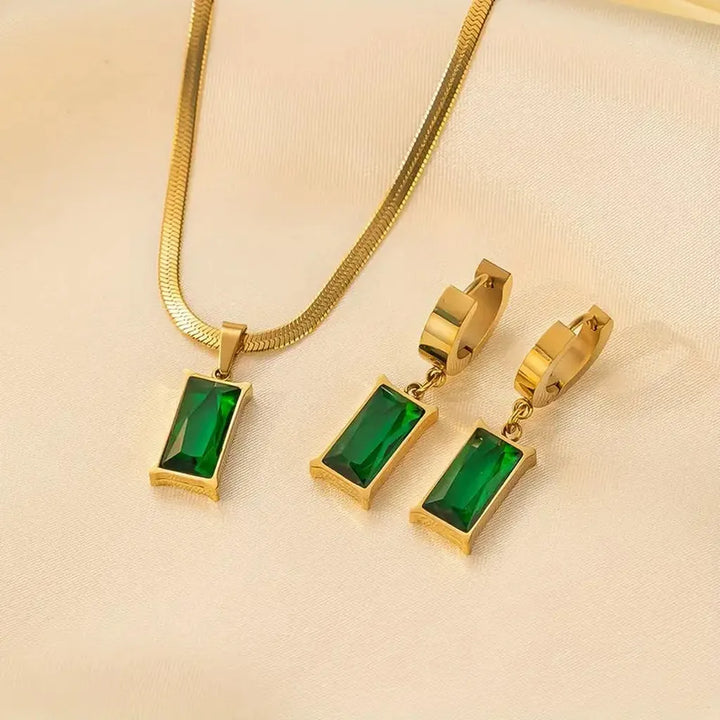 Jewellery Set Lina with Emerald