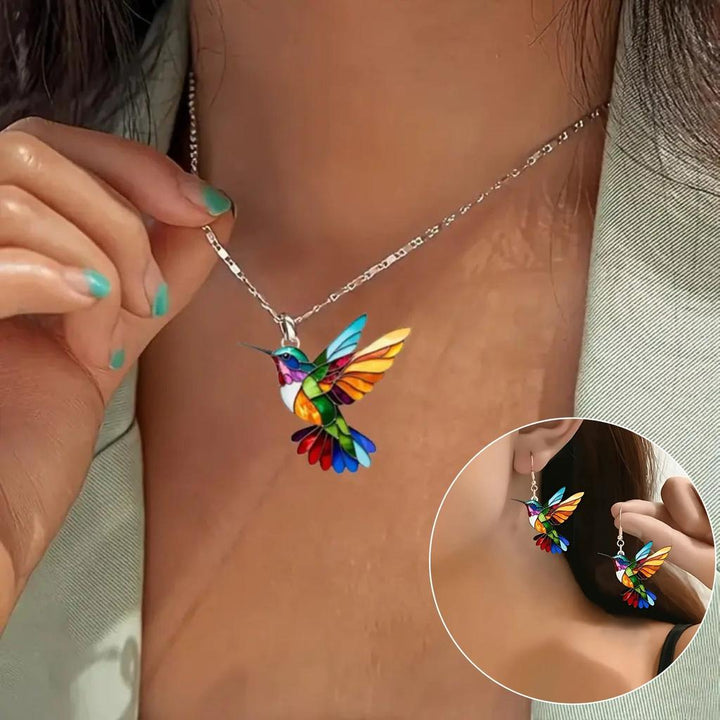 Beautiful necklace with swallow and earrings as a gift, limited time offer