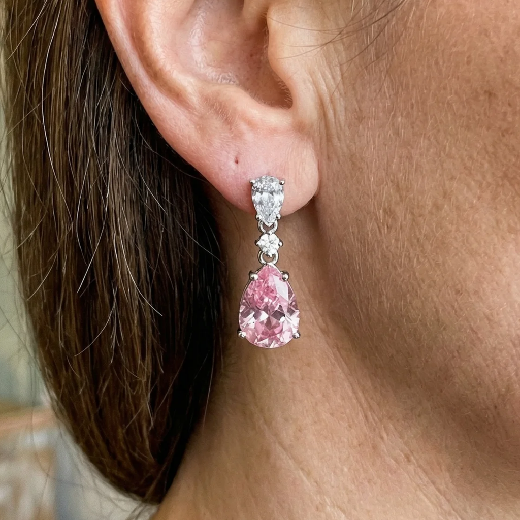 Selina Blossom Shine Earrings | White Gold