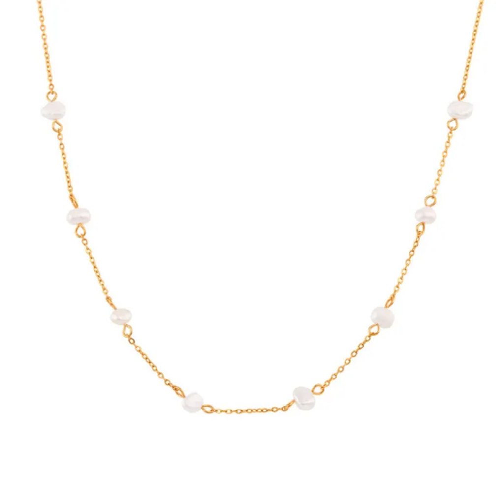 Set: Necklace and Bracelet with Daisy Designs in Stainless Steel