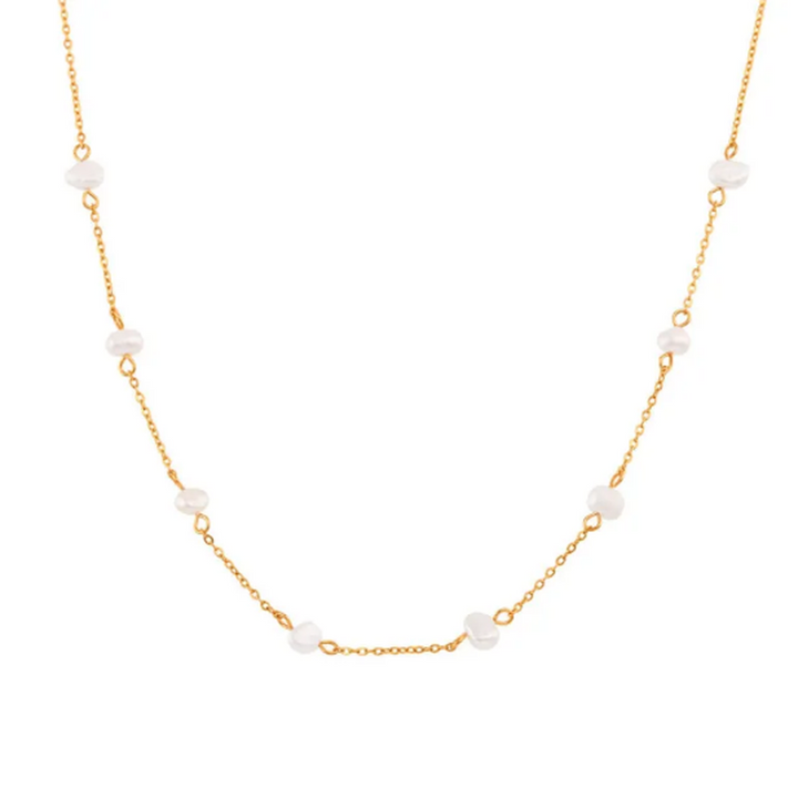 Set: Necklace and Bracelet with Daisy Designs in Stainless Steel