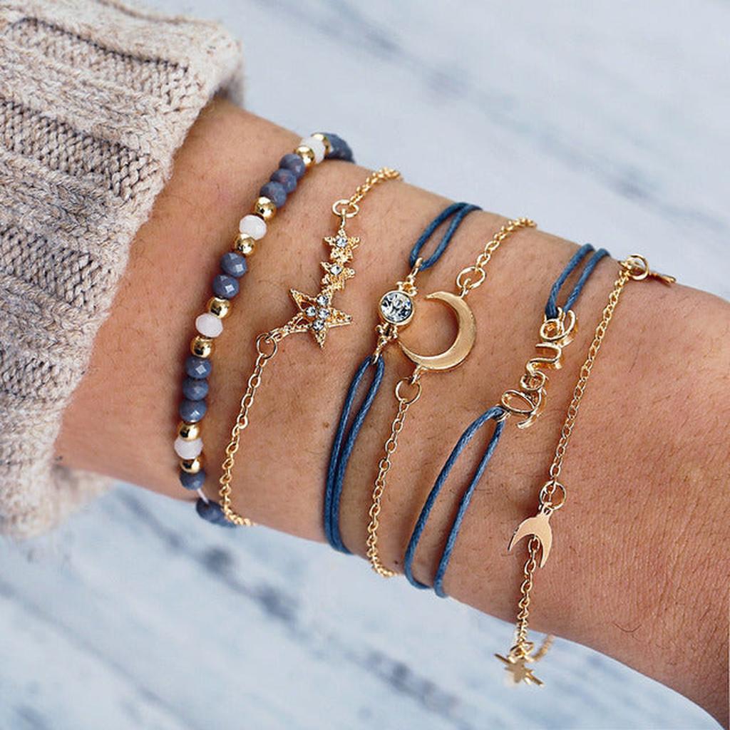 Set of luxurious, sparkling bracelets