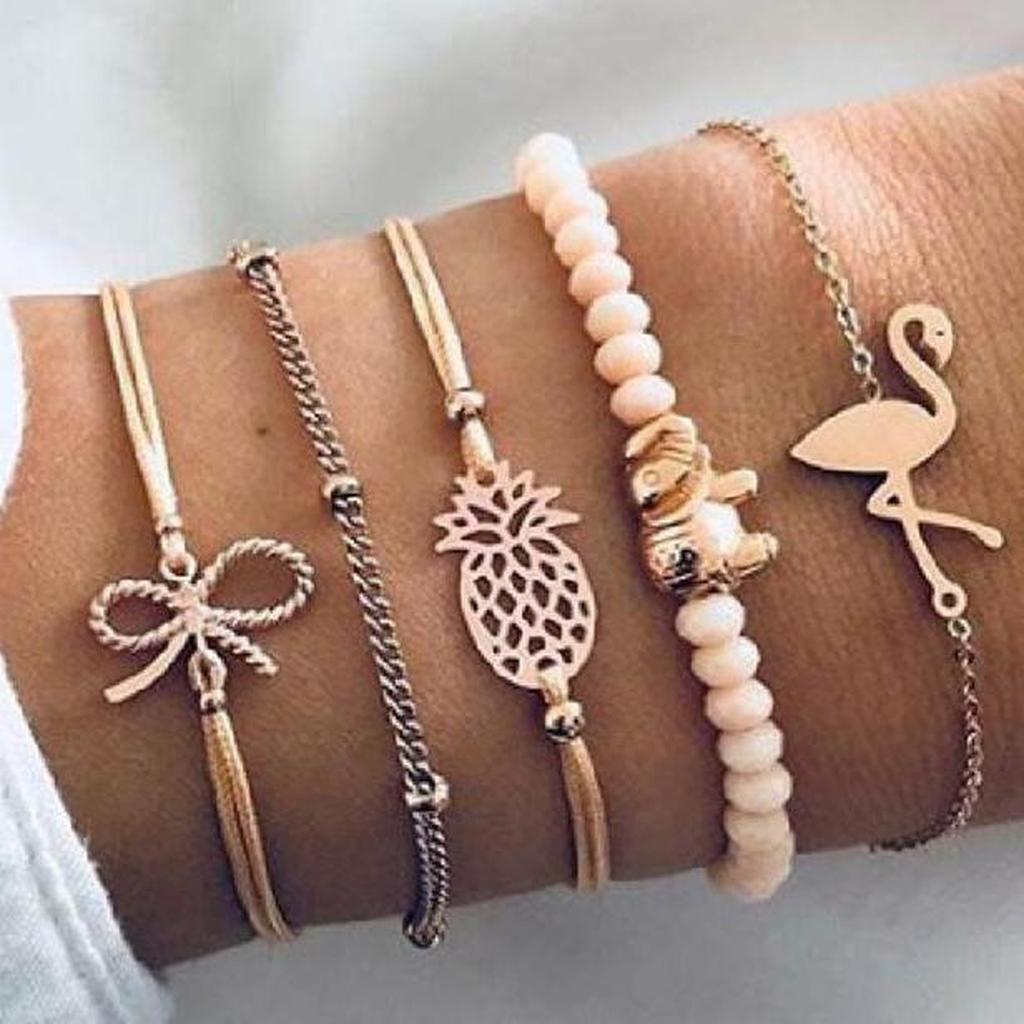 Set of luxurious, sparkling bracelets