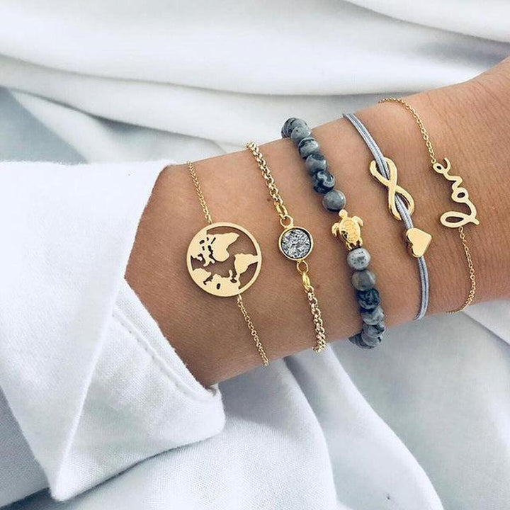 Set of luxurious, sparkling bracelets