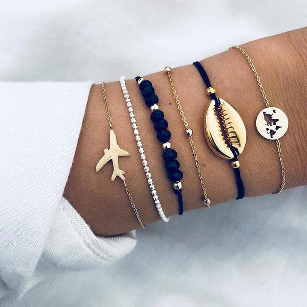 Set of luxurious, sparkling bracelets