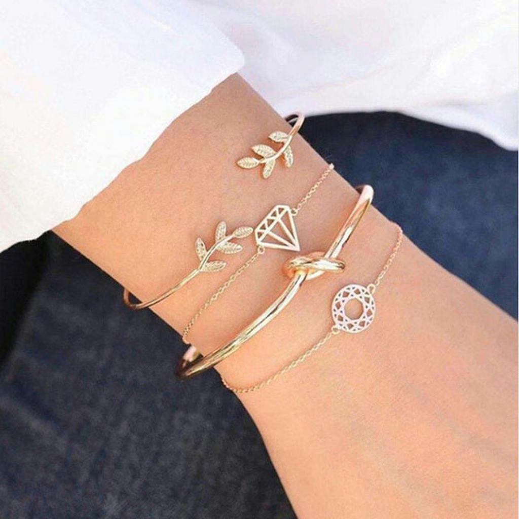 Set of luxurious, sparkling bracelets