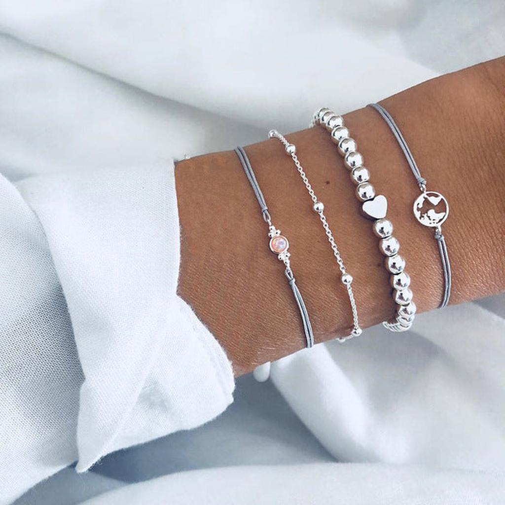 Set of luxurious, sparkling bracelets