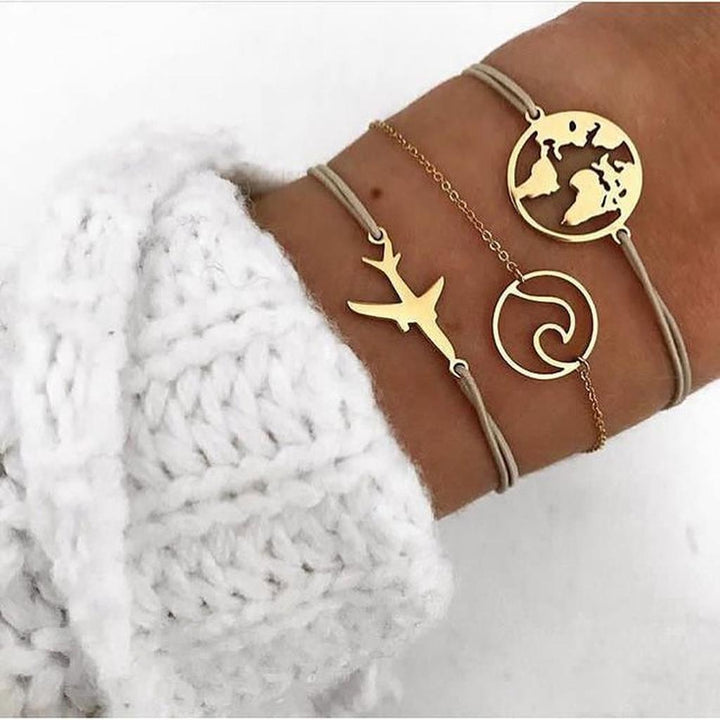 Set of luxurious, sparkling bracelets