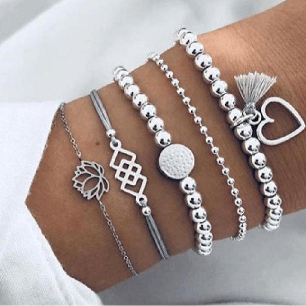 Set of luxurious, sparkling bracelets