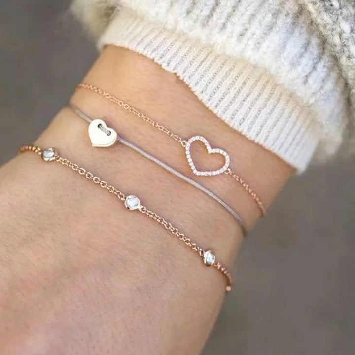 Set of luxurious, sparkling bracelets