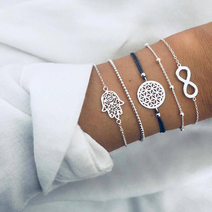 Set of luxurious, sparkling bracelets