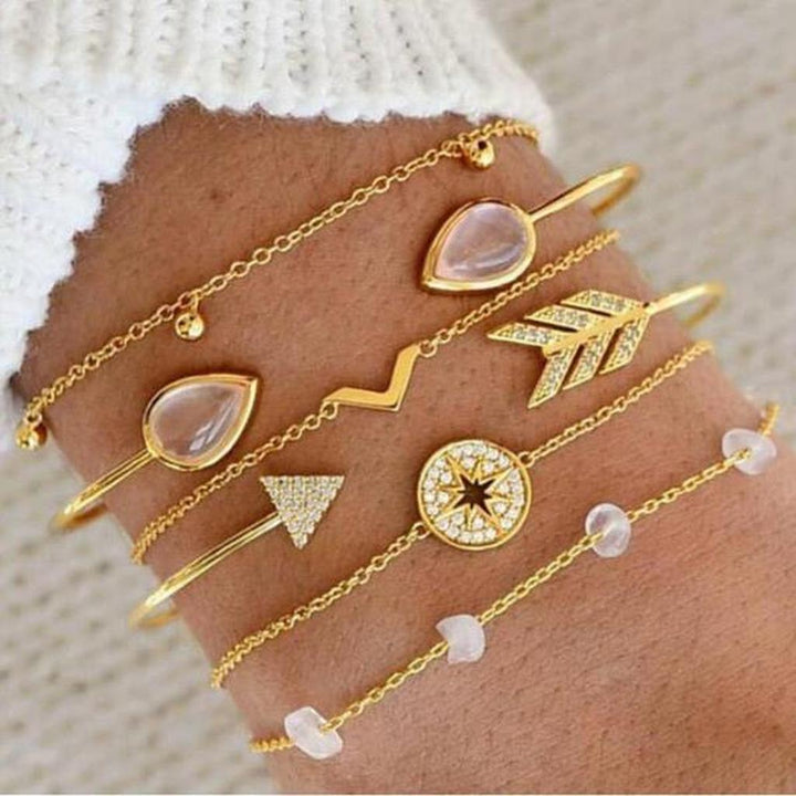 Set of luxurious, sparkling bracelets