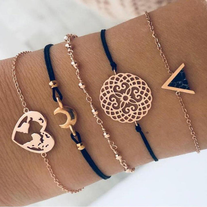 Set of luxurious, sparkling bracelets