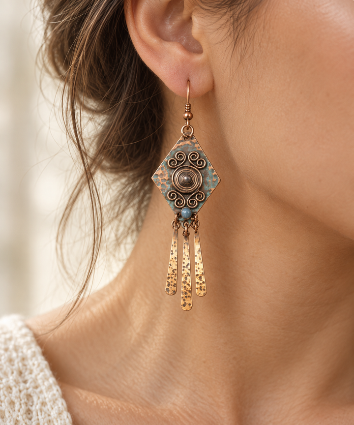 Spiral Copper Earrings Odessa