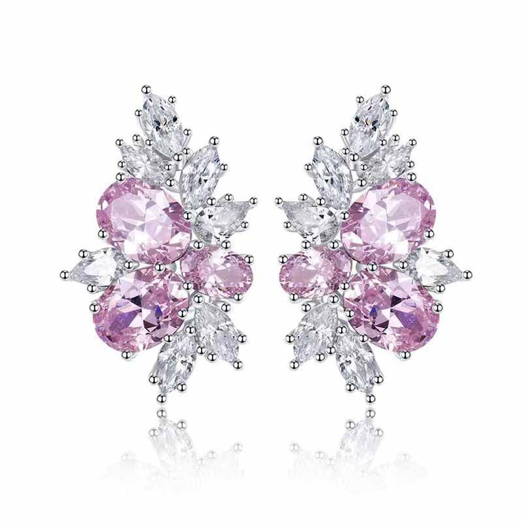 Talia Blossom Shine Earrings | White Gold