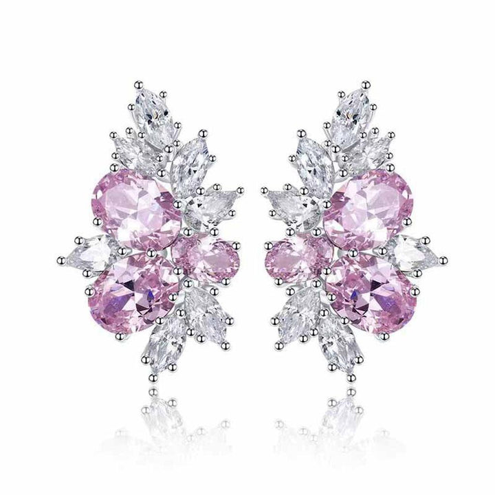 Talia Blossom Shine Earrings | White Gold