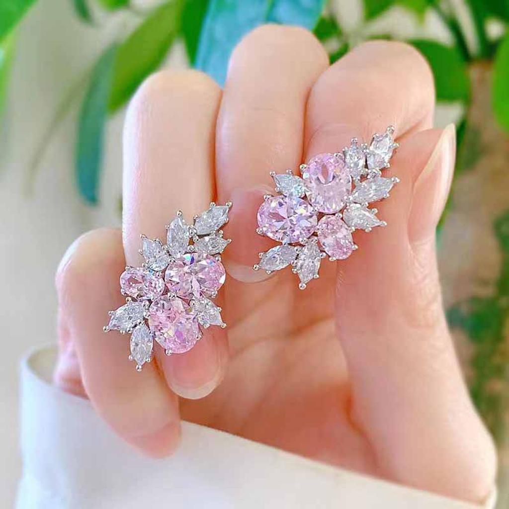 Talia Blossom Shine Earrings | White Gold