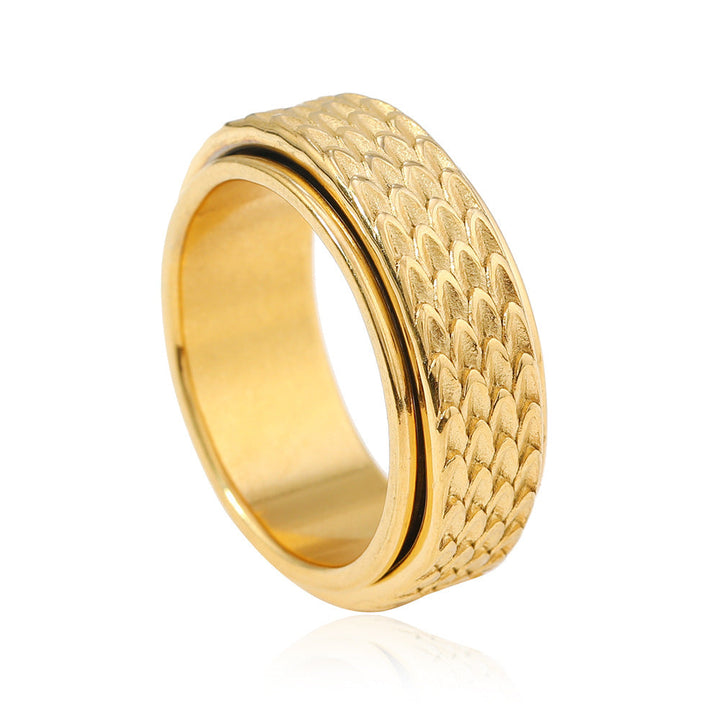 Tower Ring with Scale Pattern