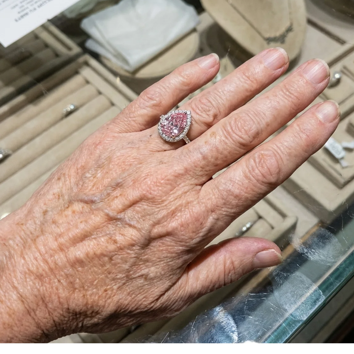 Teardrop Pink Sapphire Ring