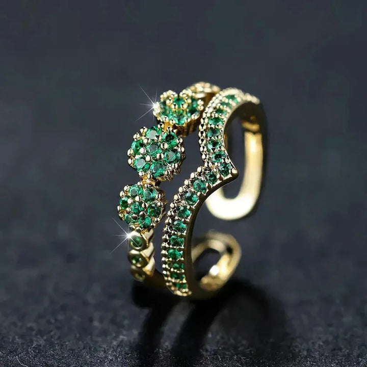 Wedding Ring with Emerald