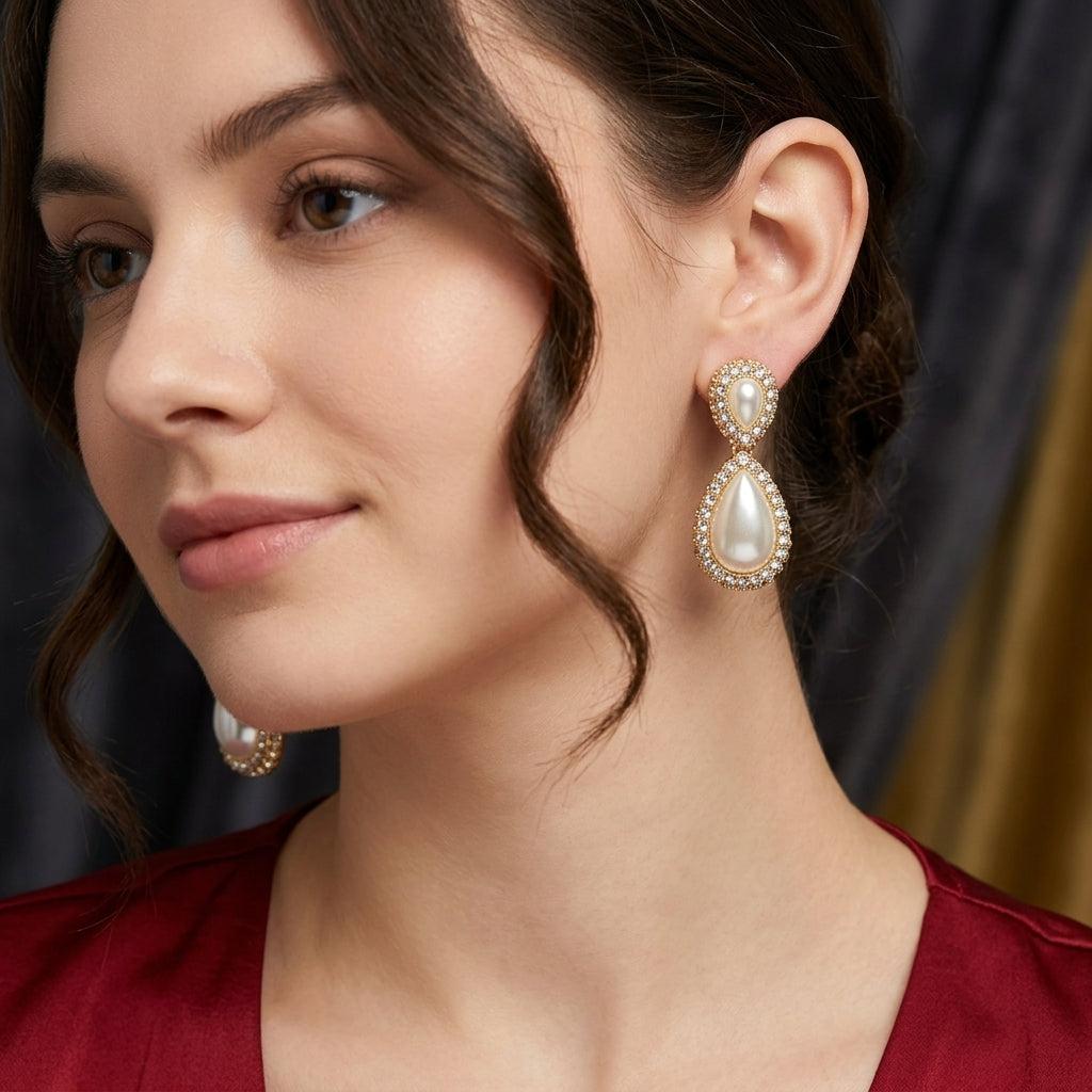 Drop Earrings with Pearl