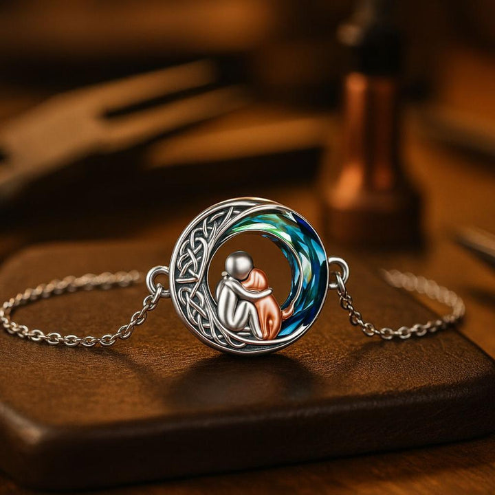 Adjustable Bracelet with Dog Pendant in White Gold