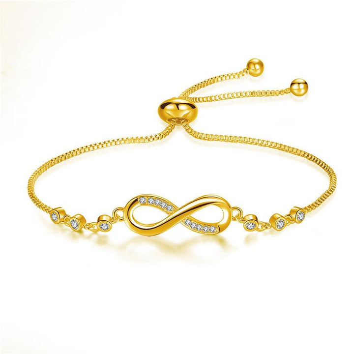 Adjustable Infinity Bracelet in White Gold