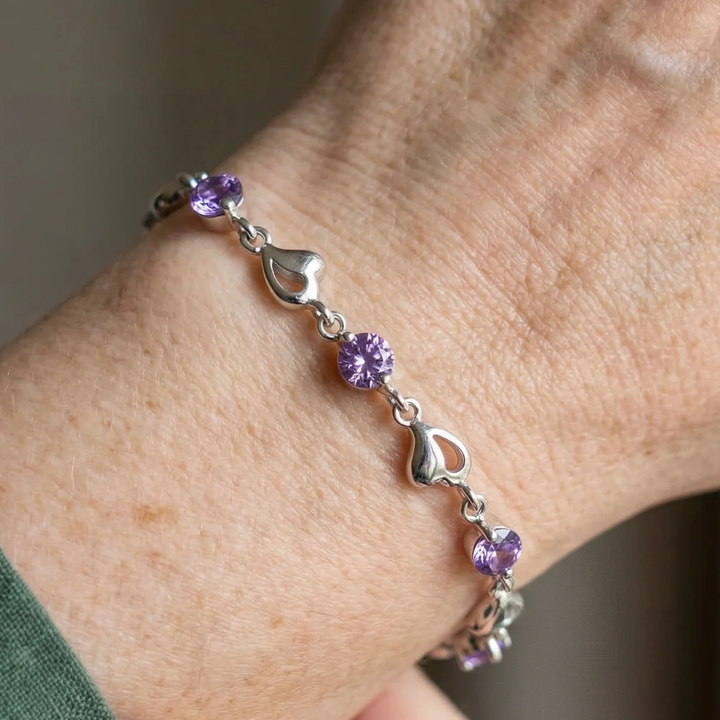 Violet Heart Necklace | White Gold