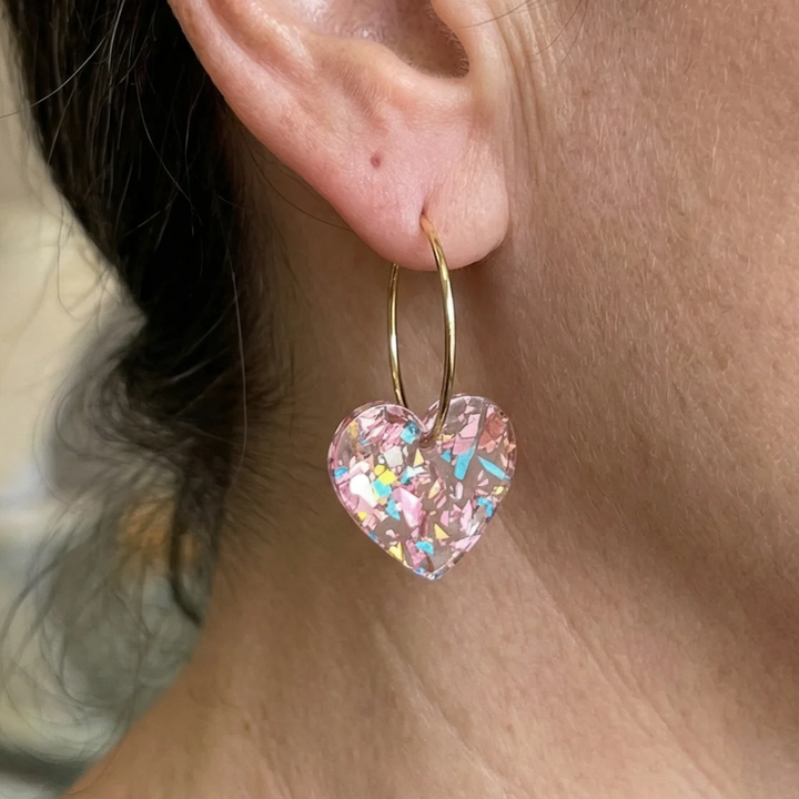 Sugar Plum Heart Earrings | White Gold