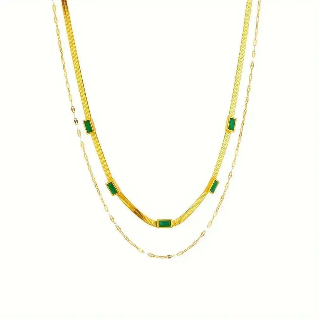 Two-Layer Retro Gold Necklace "Sorella Gem"