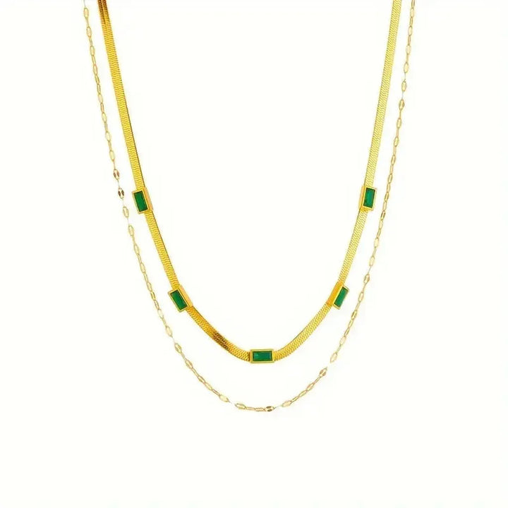 Two-Layer Retro Gold Necklace "Sorella Gem"