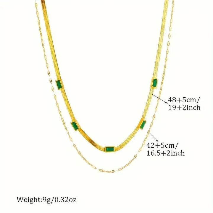 Two-Layer Retro Gold Necklace "Sorella Gem"