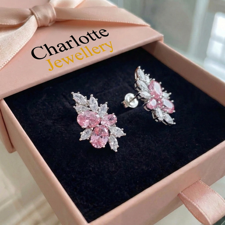 Talia Blossom Shine Earrings | White Gold