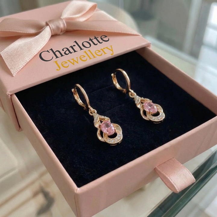 Moonlight Rose Drop Earrings | Rose Gold