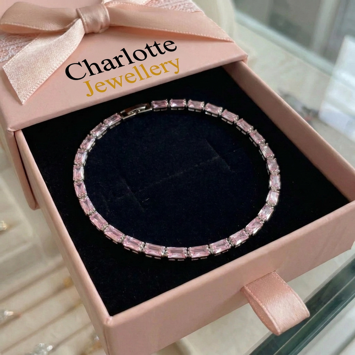 Rose Sapphire Prism Tennis Bracelet | Rose Gold