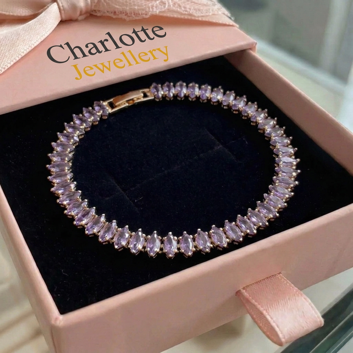 Amethyst Marquise Tennis Bracelet | Gold