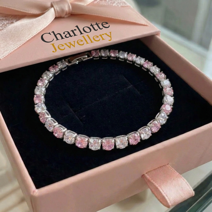 Rose Sapphire Duo Tennis Bracelet | Rose Gold