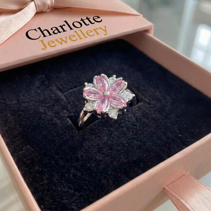 Cherry Blossom Ring | White Gold