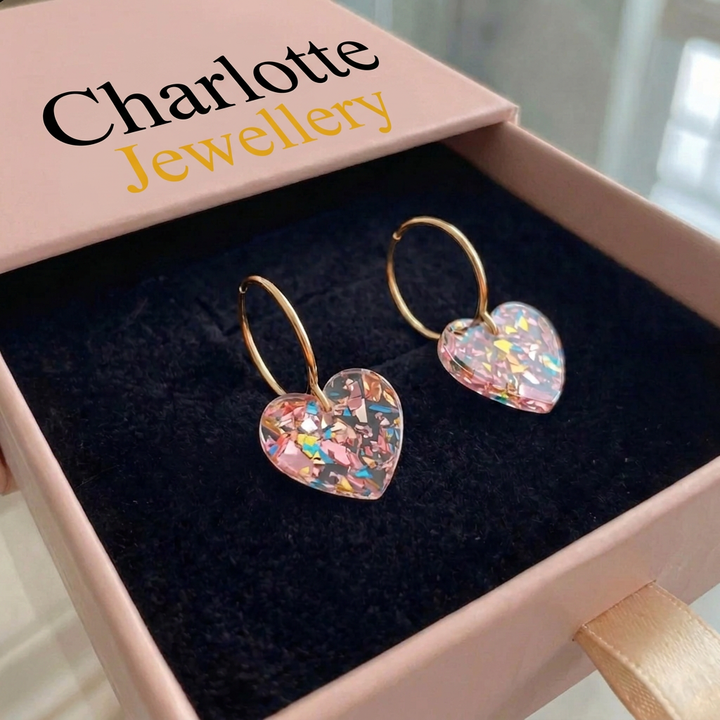 Sugar Plum Heart Earrings | White Gold