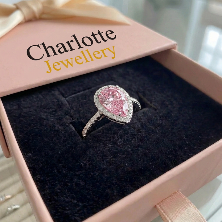 Teardrop Pink Sapphire Ring