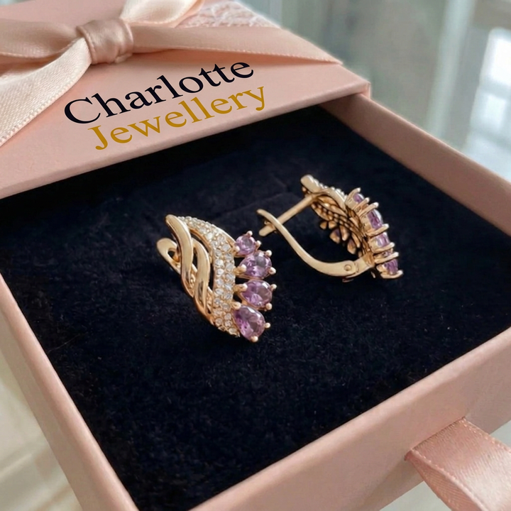 Nyvella Violette Drop Earrings | Rose Gold