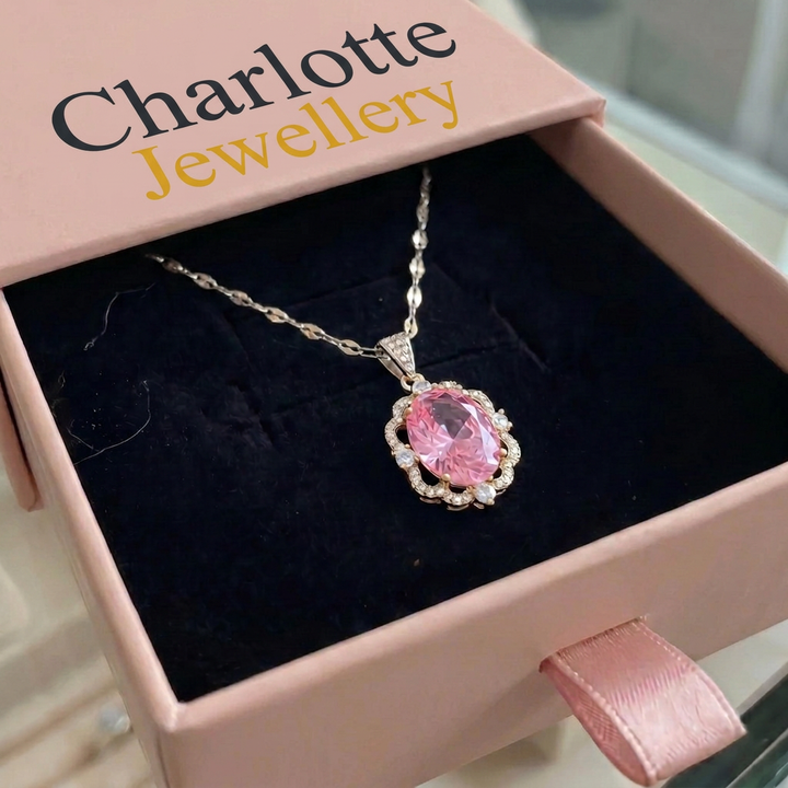 Oval Rose Crown Halo Necklace