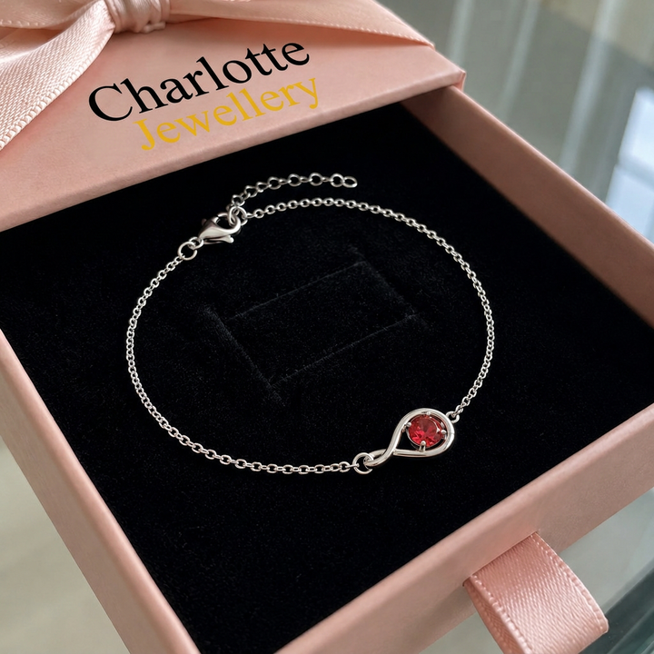 Rubin Infinity Bracelet | White Gold
