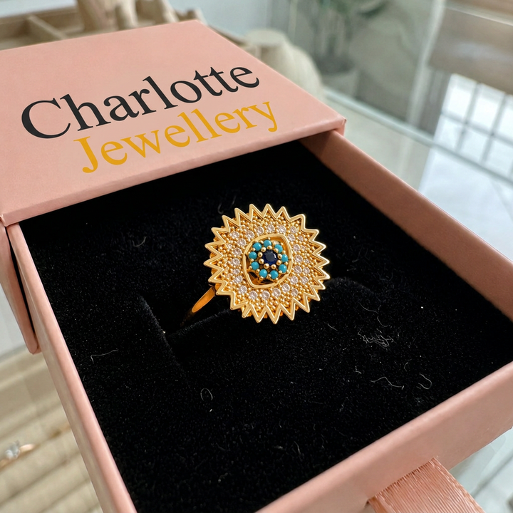 Sapphire Sunbeam Spinning Ring | Gold