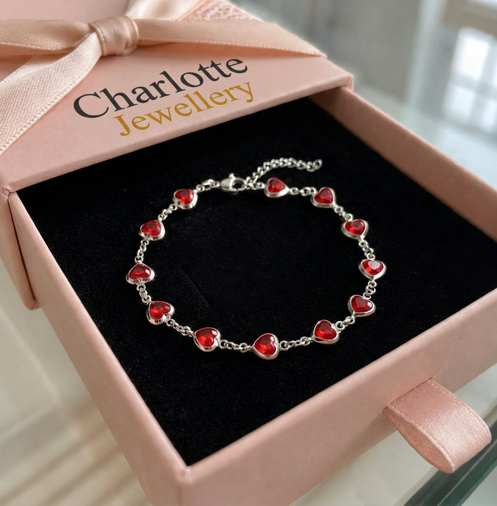 Ophelyra Garnetelle Bracelet | White Gold