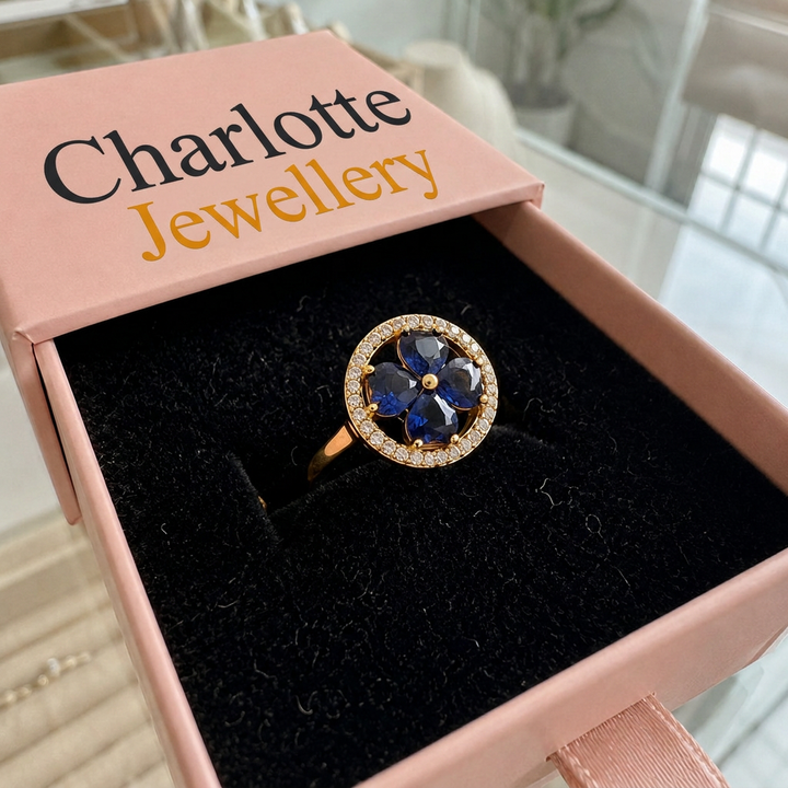 Sapphire Hearts Spinning Ring | Gold