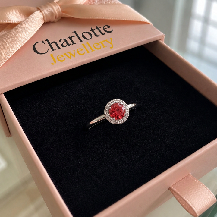 Krimson Glow Promise Ruby Ring | White Gold