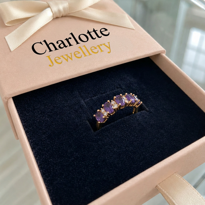 Orlina Violet Emblem Ring | Rose Gold