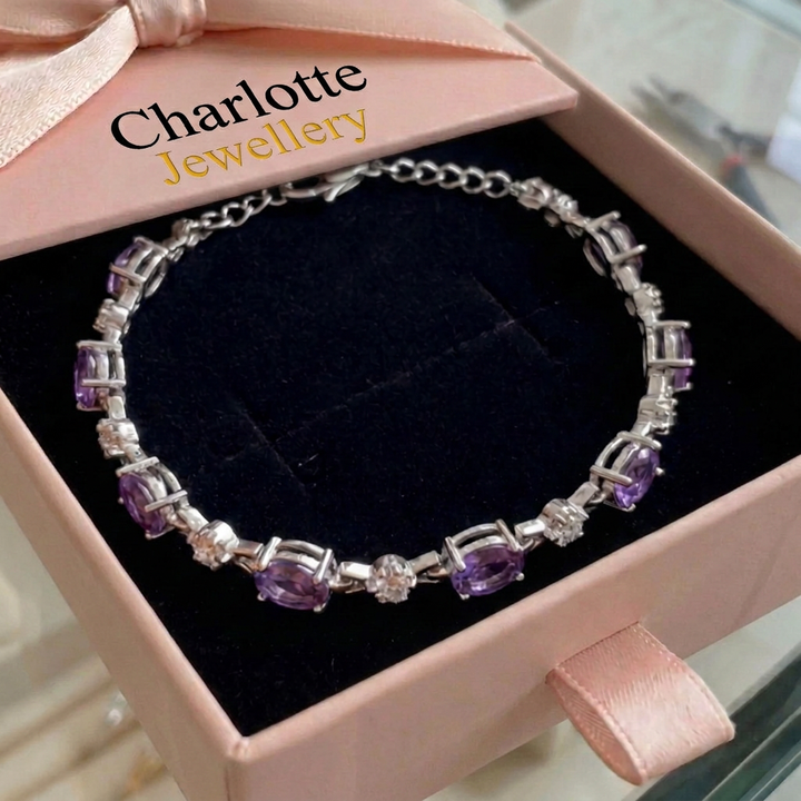Amethyst Starlight Bracelet | White Gold